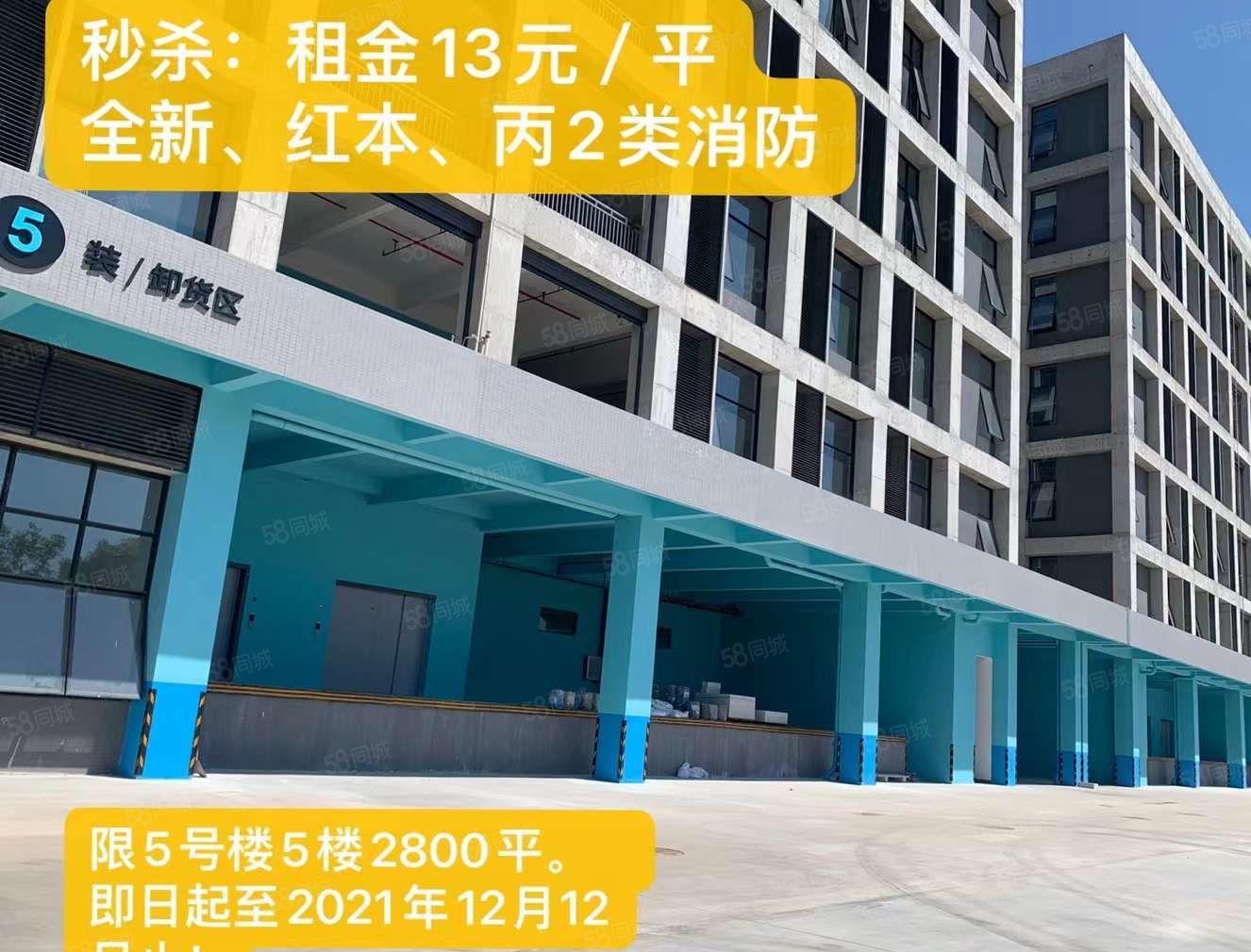 常平镇全新厂房5楼2800平只租13元 楼上5米高两部客梯