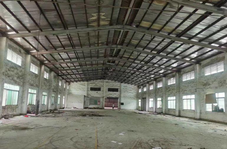 塘厦168工业区单一层钢构工业园独栋厂房分租1000平无柱子