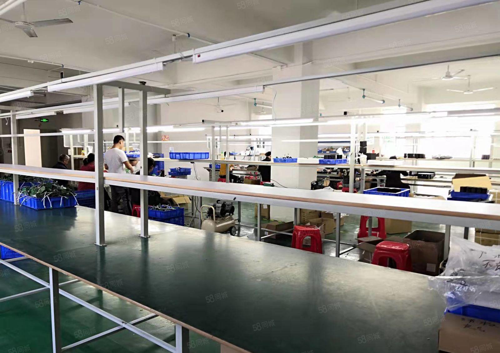 电子加工行业凤岗雁田工业区楼上850平厂房出租精装修带办公