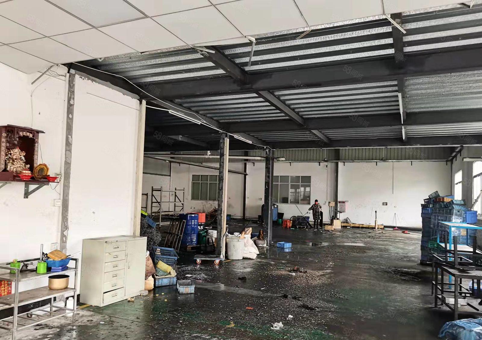 黄江刁朗工业聚集地单一层钢构厂房分租1100平方带装修空地大