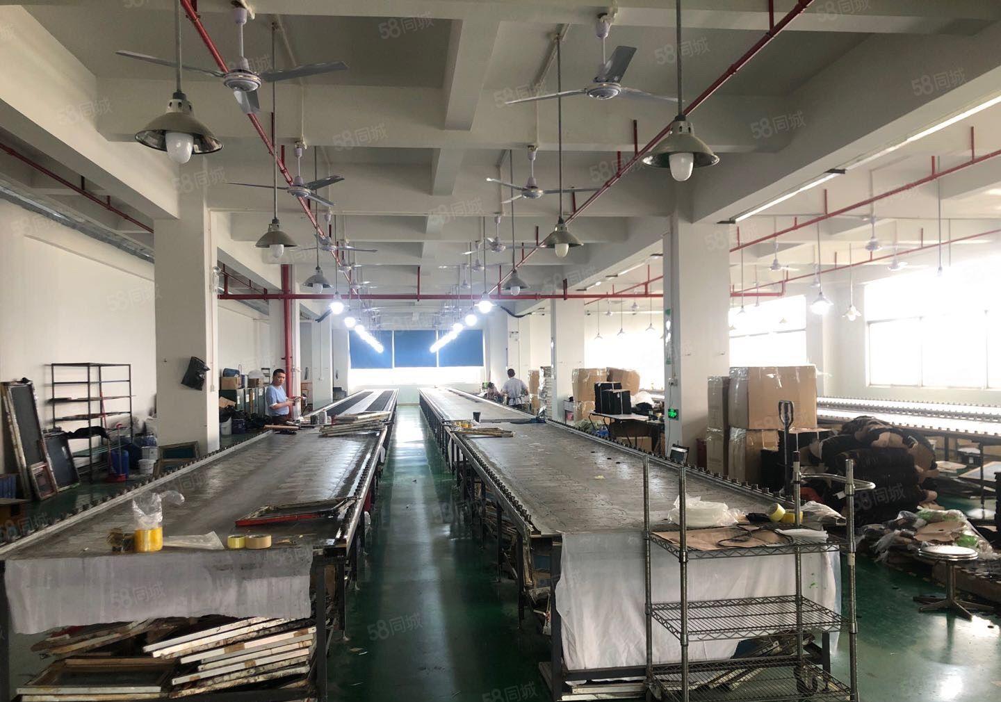 黄江靠深圳田心村全新工业园楼上1200平方厂房出租带精装修