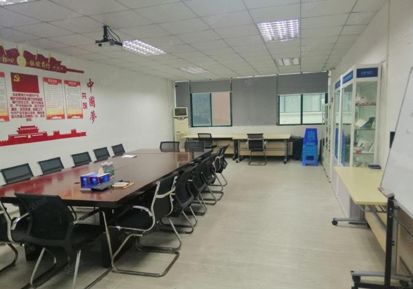 松岗罗田楼上红本厂房出租1481平带精装修办公室