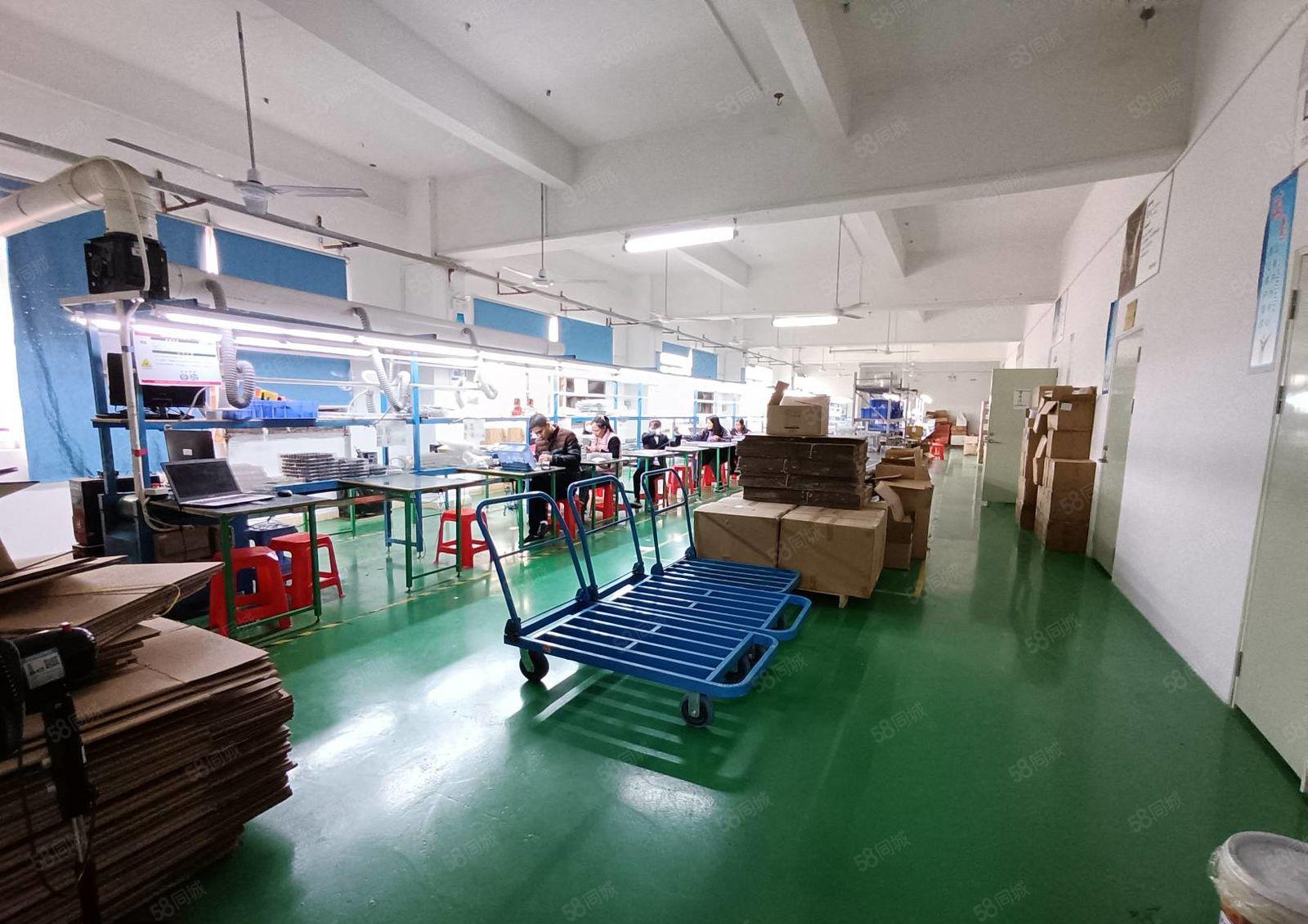 龙岗地铁站附近1000平花园式厂房出租，现成精装修办公地坪漆